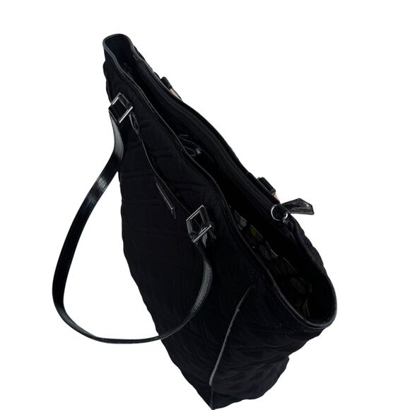 Vera Bradley Large Black Quilted Commuter Tote Bag Travel Work Purse - Picture 3 of 15